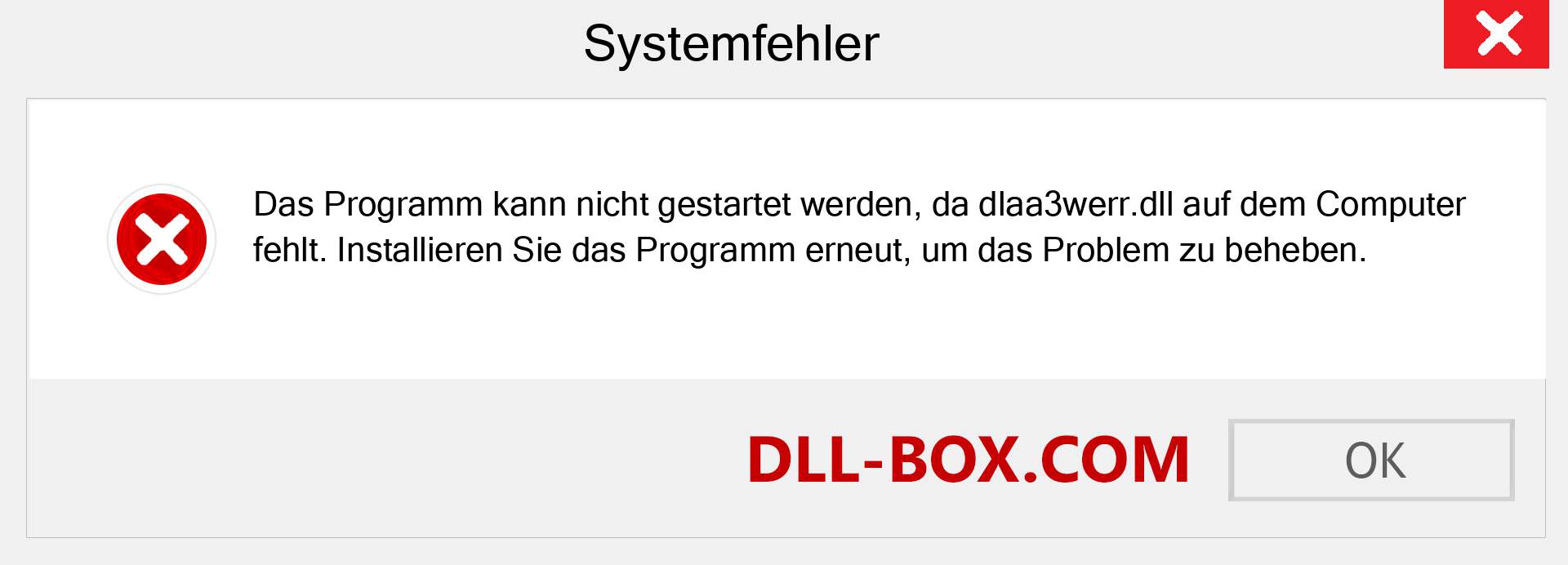 dlaa3werr.dll-Datei fehlt?. Download für Windows 7, 8, 10 - Fix dlaa3werr dll Missing Error unter Windows, Fotos, Bildern