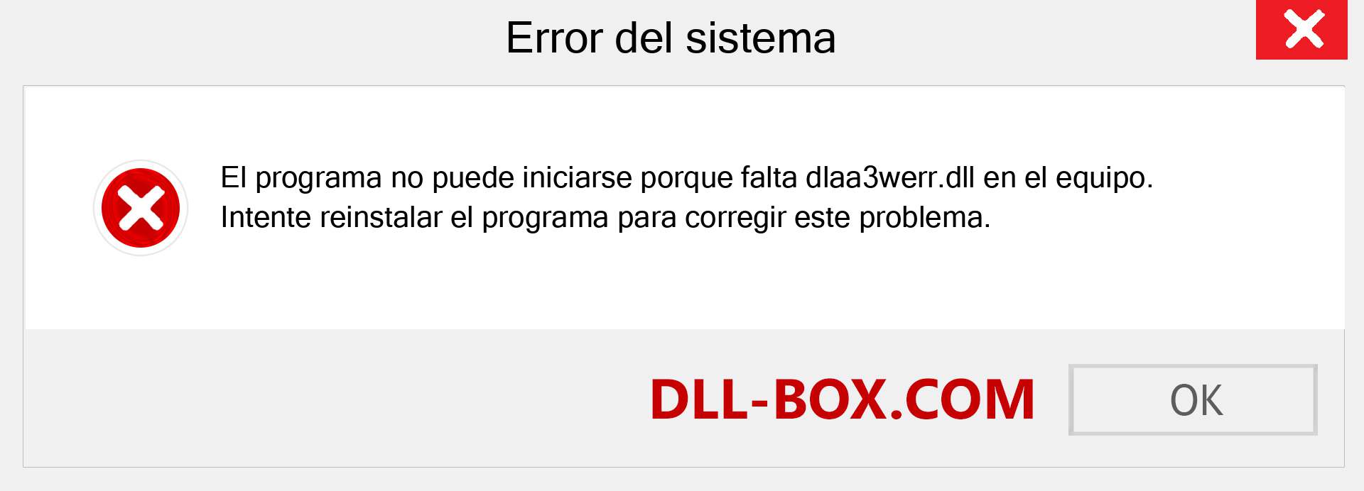 ¿Falta el archivo dlaa3werr.dll ?. Descargar para Windows 7, 8, 10 - Corregir dlaa3werr dll Missing Error en Windows, fotos, imágenes